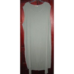 Cottonways 4 4X Dress Jumper Maxi Midi Gauze Sleeveless Sage Green Pockets Long